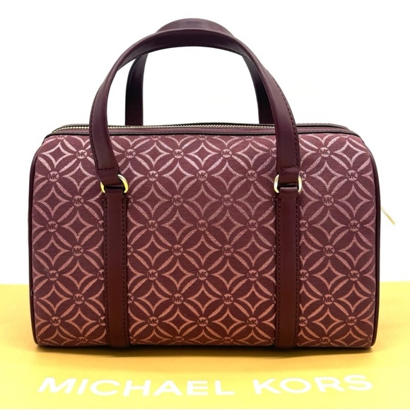Michael Kors Medium Travel Duffle Satchel Bag Ox Blood Multi - Picture 5 of 11